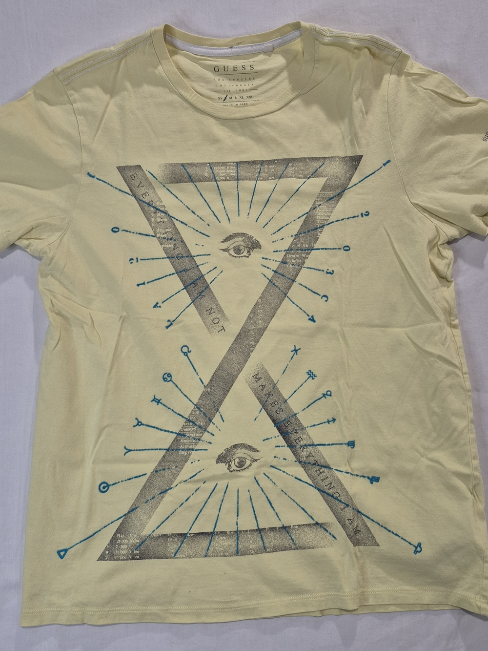 GUESS Men’s Pale Yellow Graphic Tee